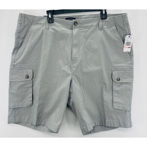 NEW Nautica Mens Classic Fit Stretch Cargo Ripstop Shorts Gray Size 40x9.5